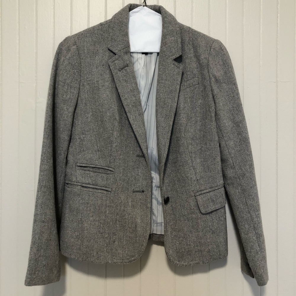 Banana Republic Classic Herringbone PETITE Blazer 2P